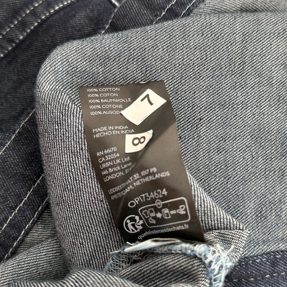 Anthropologie Dark Navy Button-Down Shirt with Contrast White Stitching - Picture 10 of 10